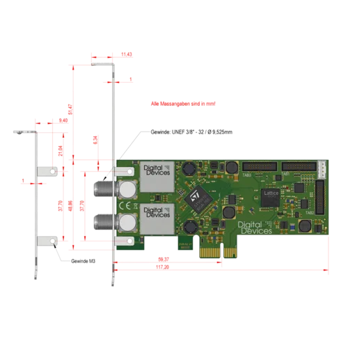 Карта 2-тюнерного приемника DVB-S2 DD Cine S2 V7A PCIe